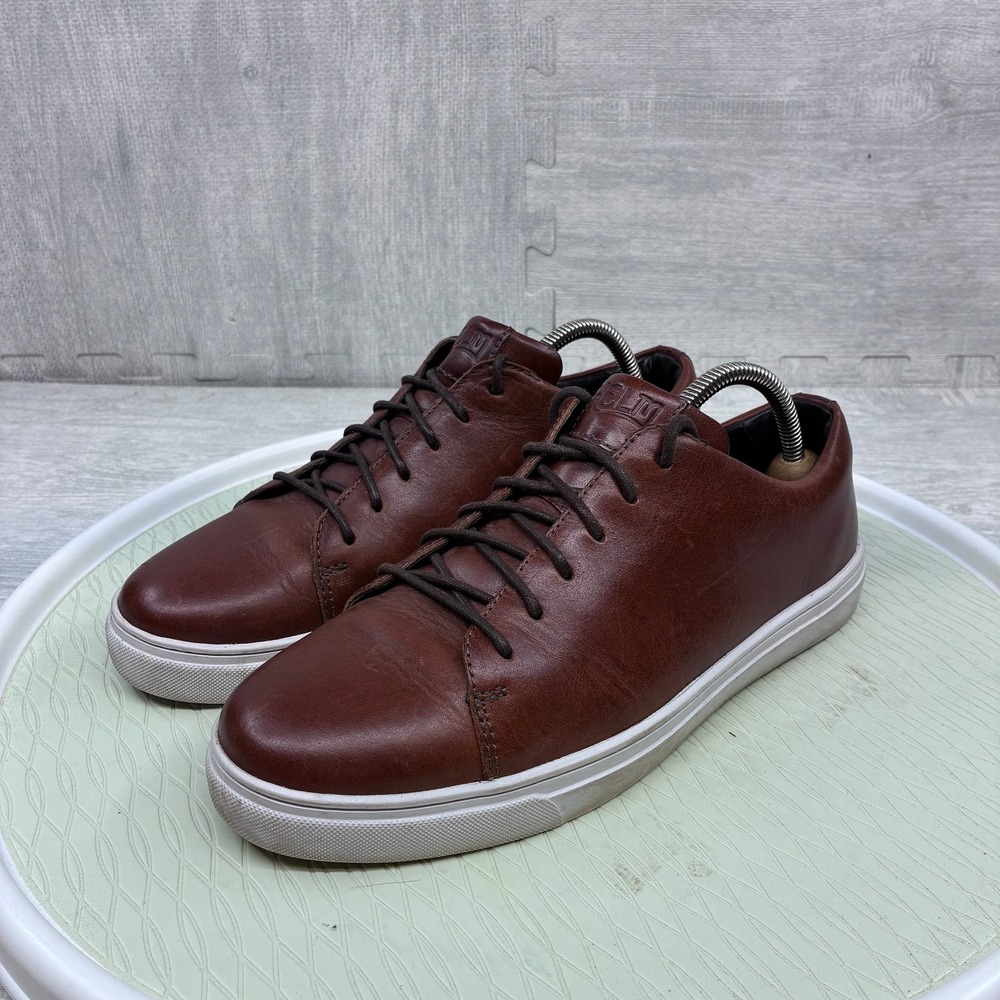 HELM The Xander Brown Leather Low Top Sneakers Mens 9 Made in Brazil M05921